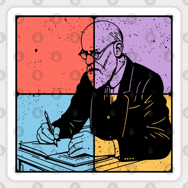 Sigmund Freud Minimalist Psychology Tribute Art Sticker by TuncGK